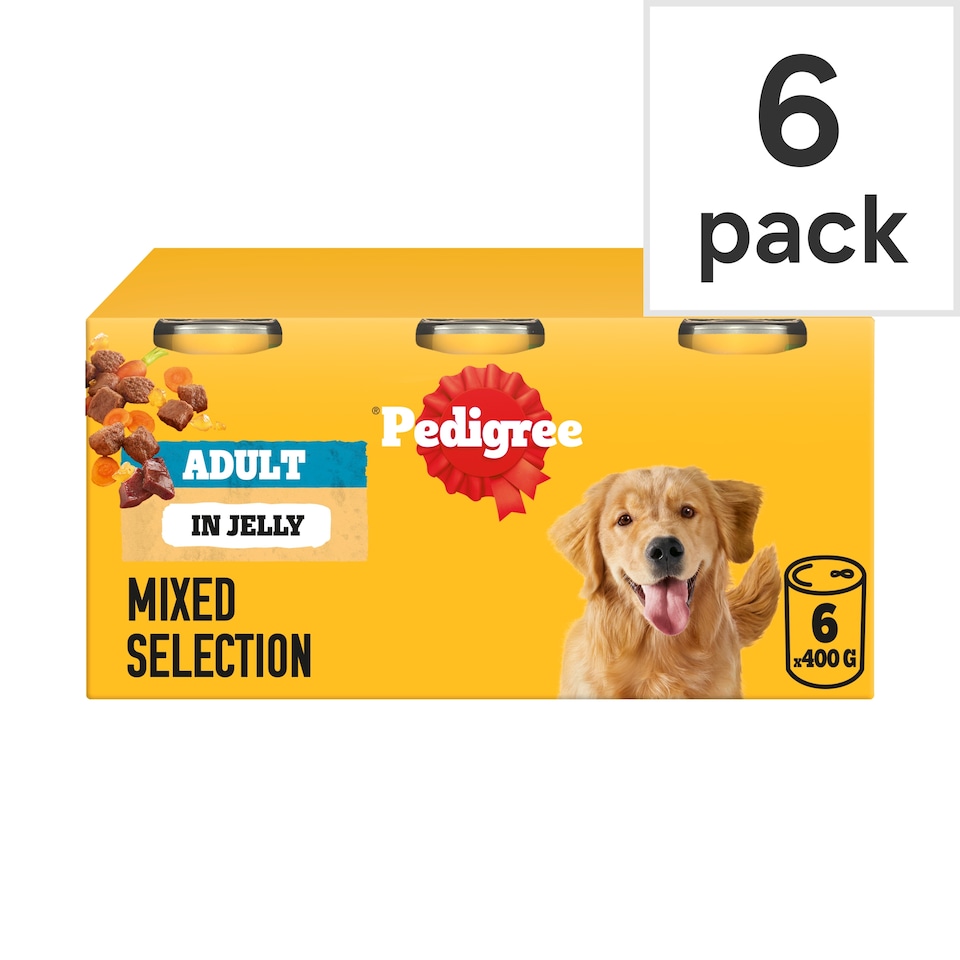 image 1 of Pedigree Adult Wet Dog Food Tins Mixed in Jelly 6 x 400g