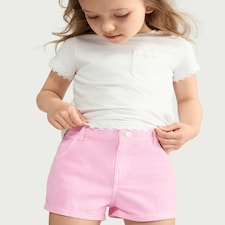 F&F Girls Pure Cotton Denim Shorts in Pink