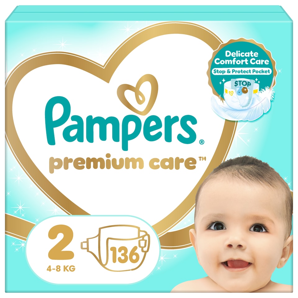 image 1 of Pampers Premium Care Size 2, 136 Nappies, 4kg-8kg
