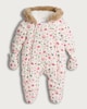 image 1 of F&F Baby Padded Floral Print Shower Resistant Pramsuit in Multi