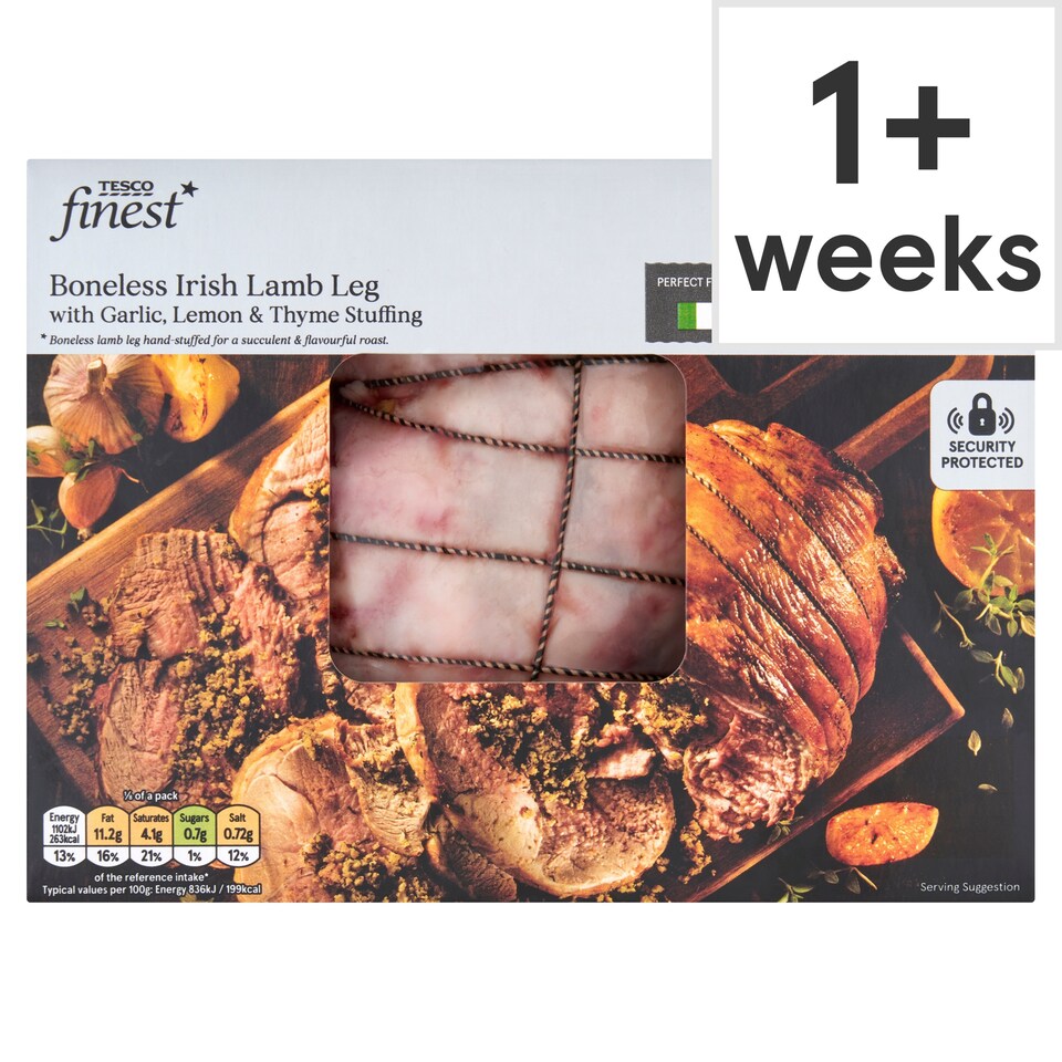 Tesco Finest Boneless Irish Lamb Leg with Garlic, Lemon & Thyme Stuffing 1.55kg
