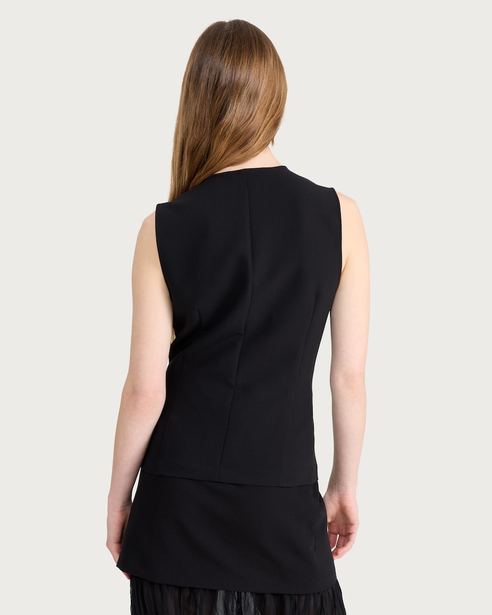 image 1 of F&F Tailored Button Front Co-ord Waistcoat in Black