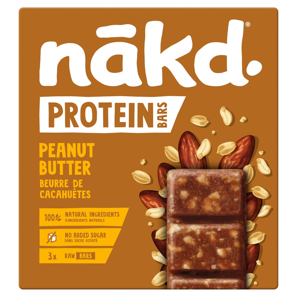 image 1 of Nakd Peanut Butter Protein Bars Multipack 3 x 45g