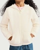image 2 of F&F Girls Bow Zip Up Hoodie in Cream