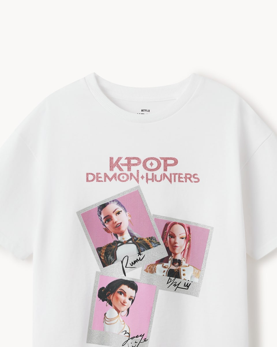 image 1 of K-Pop Demon Hunters 2-Piece Cotton Rich Set in Multi Pink