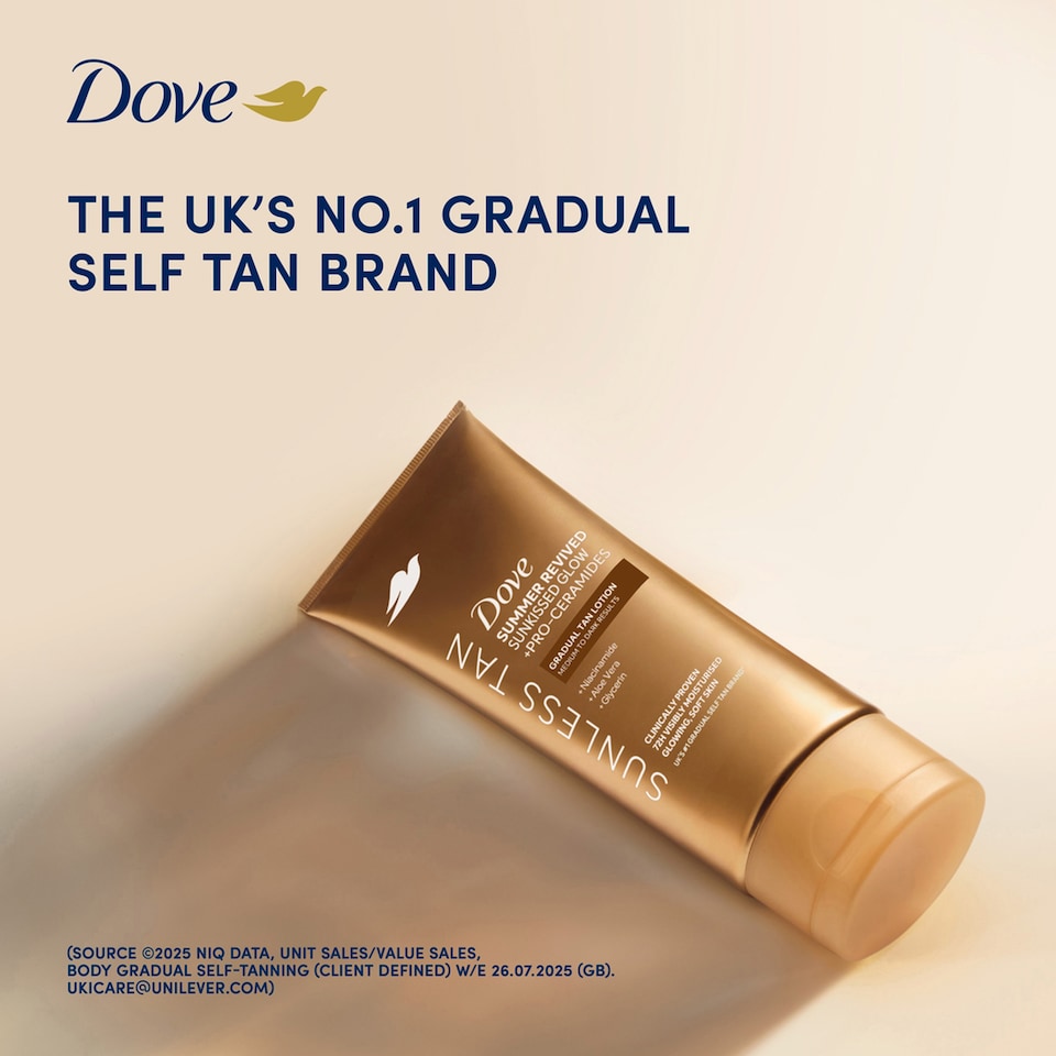 image 1 of Dove Summer Revived Sunless Tan Gradual Tan Lotion Medium To Dark 200ML