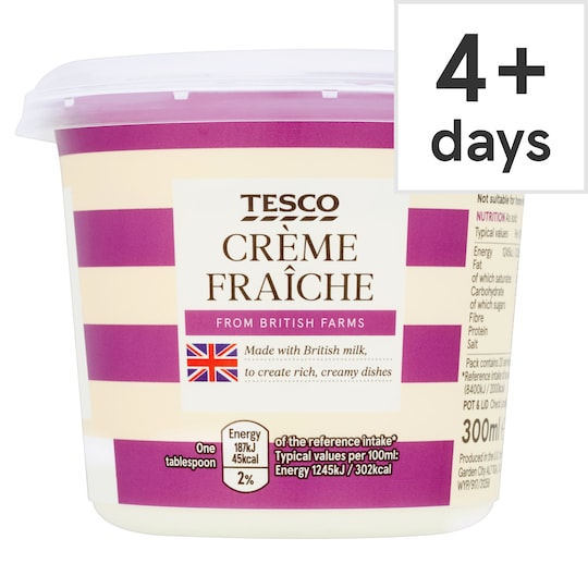 Tesco Full Fat Creme Fraiche 300Ml Tesco Groceries