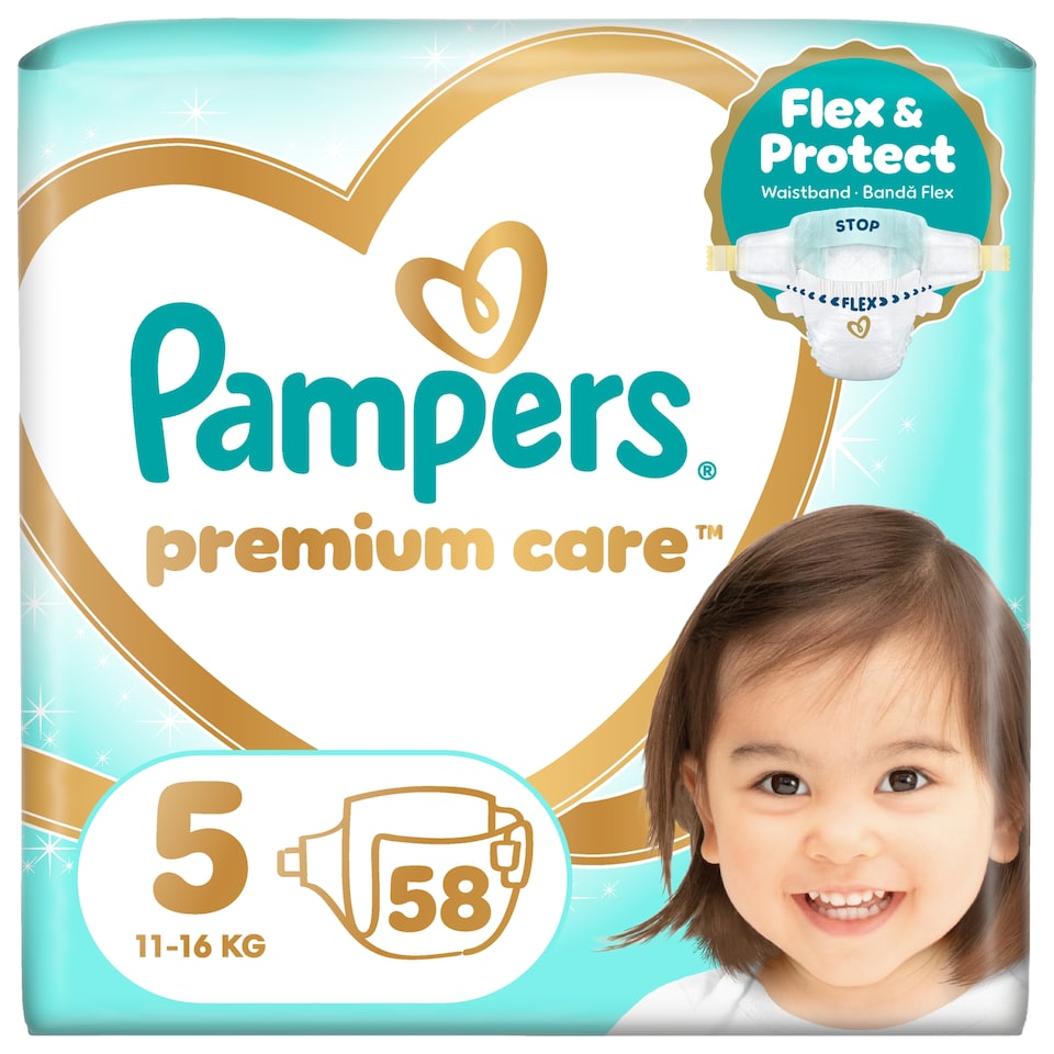 image 1 of Pampers Premium Care Size 5, 58 Nappies, 11kg-16kg