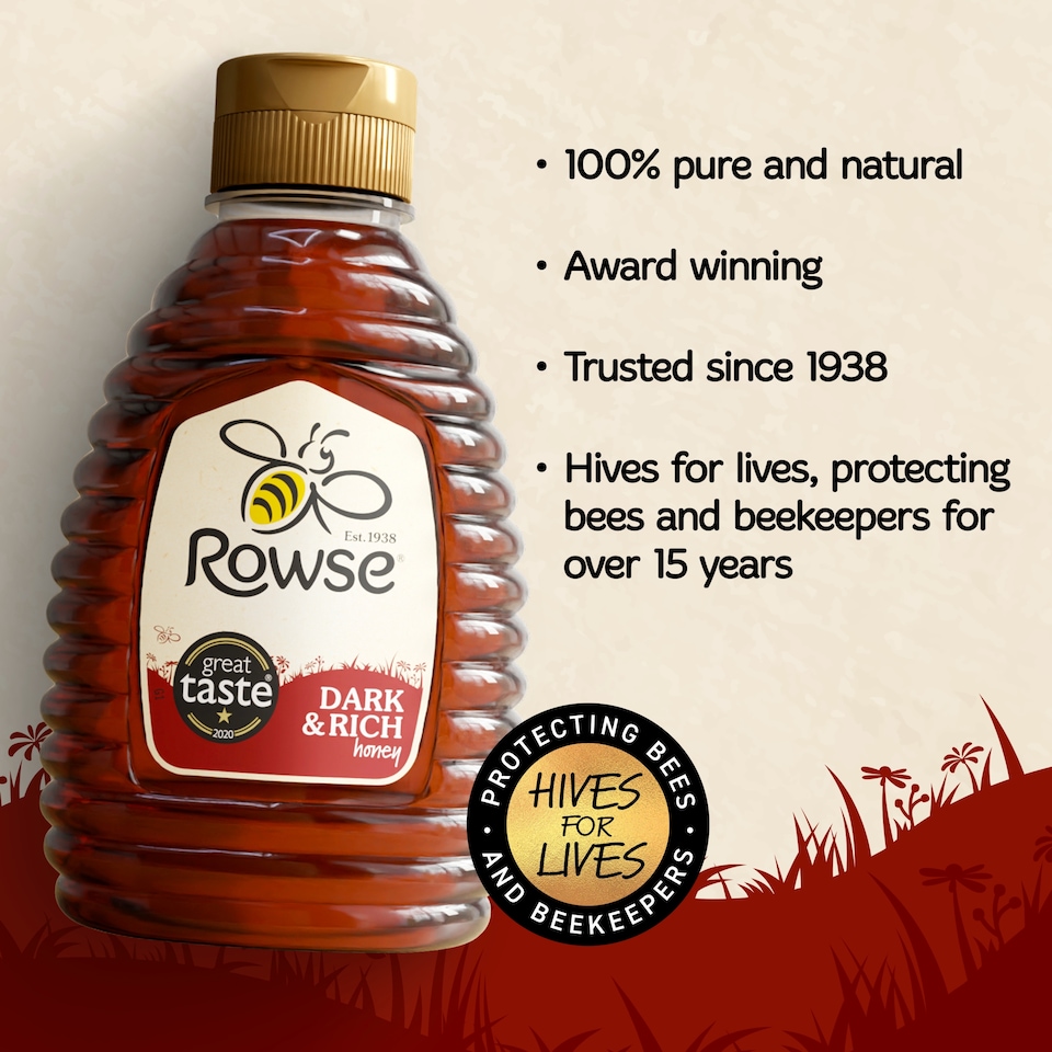 image 1 of Rowse Squeezy Honey Dark & Rich 340G