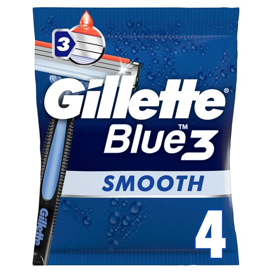 Gillette Blue 3 Disposable Razors 4 Pack Tesco Groceries