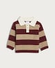 image 2 of F&F Baby Striped Knitted Polo Jumper in Burgundy