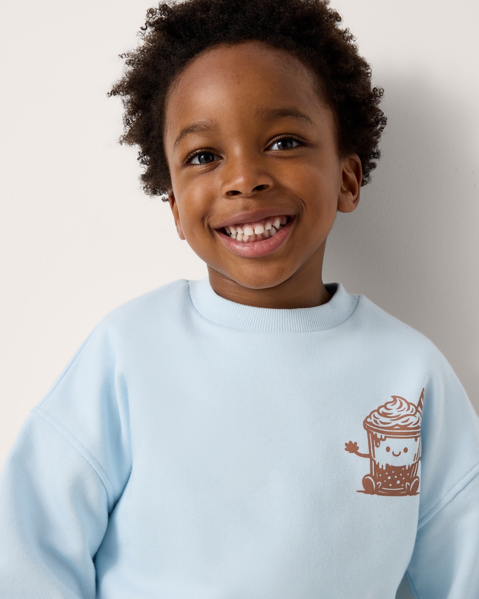 image 1 of F&F Boys 2-Pack Cotton Rich Printed Sweatshirts in Blue