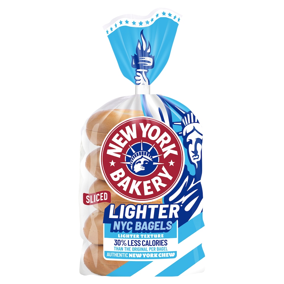 New York Bakery Lighter Sliced Bagels 5 pack