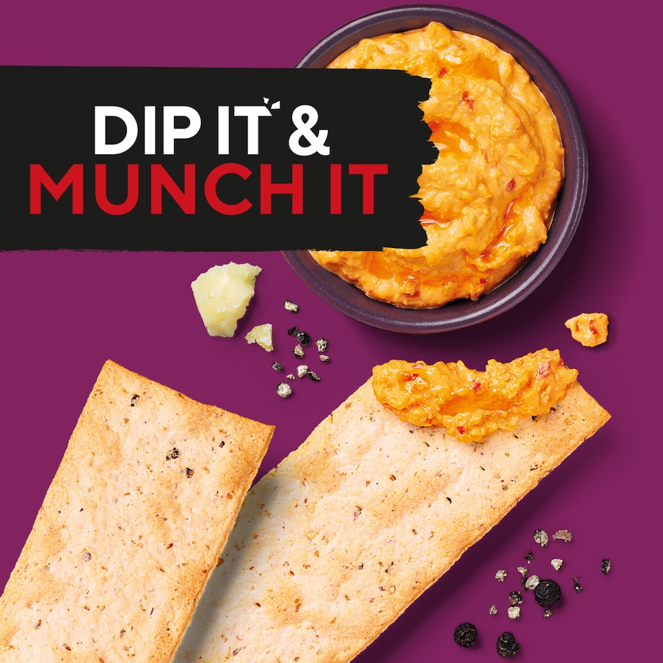 image 1 of Ryvita Cheddar & Crack Black Pepper Thins 125G