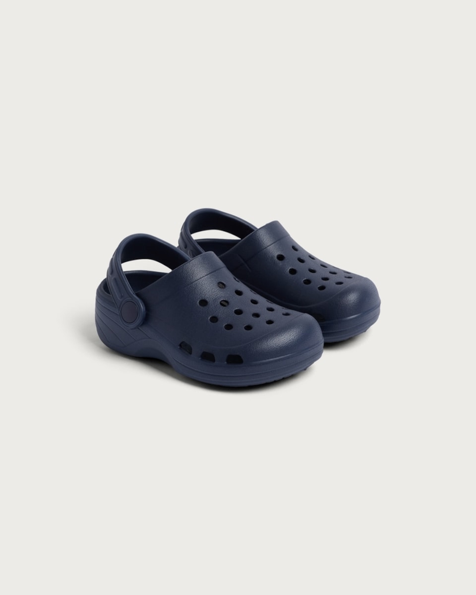 F&F Boys Perforated Slip On Clogs in Navy