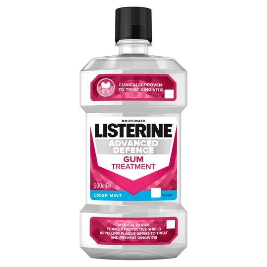 Listerine Advanced Defence Gum Mouthwash 500Ml Tesco Groceries