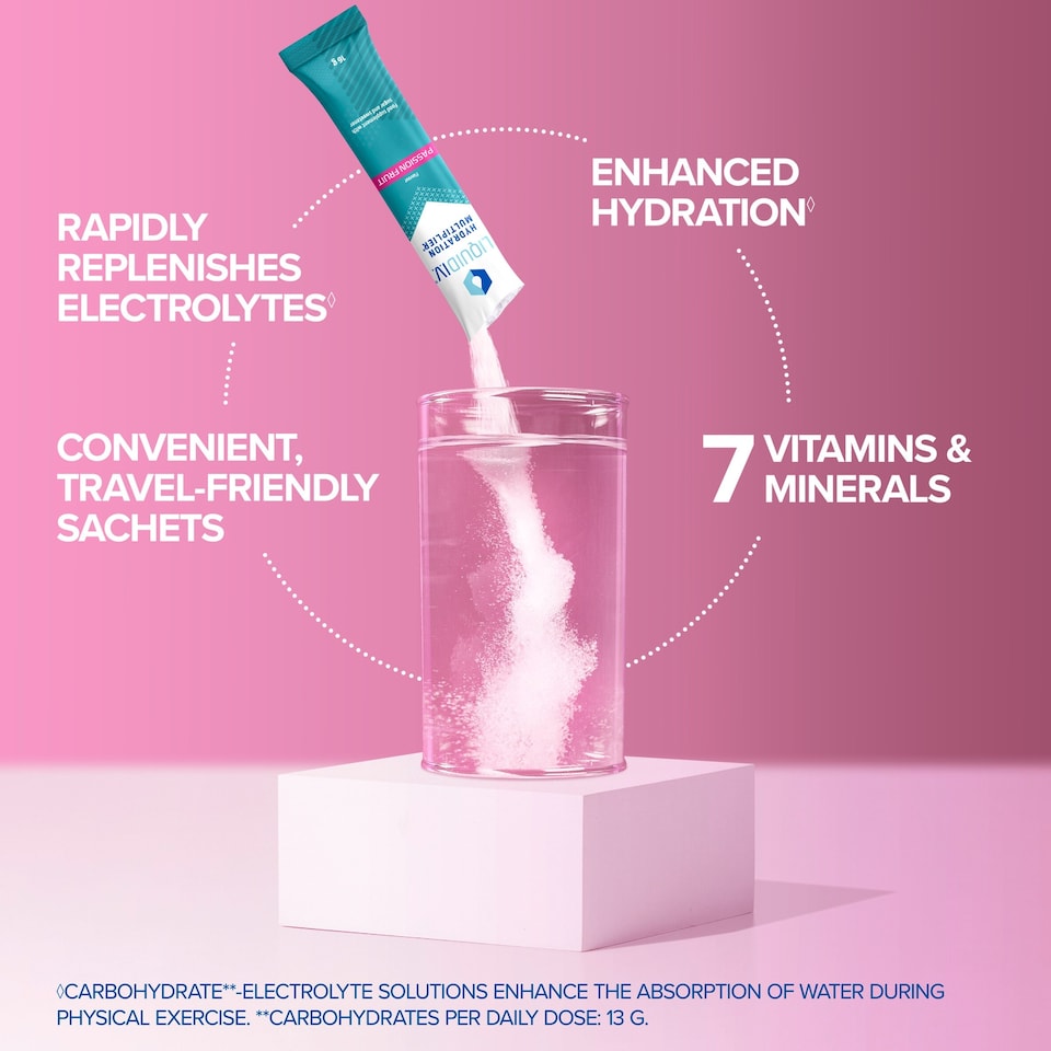 image 1 of Liquid I.V. Hydration Multiplier Electrolyte Powder Mix Passion Fruit 6x16g