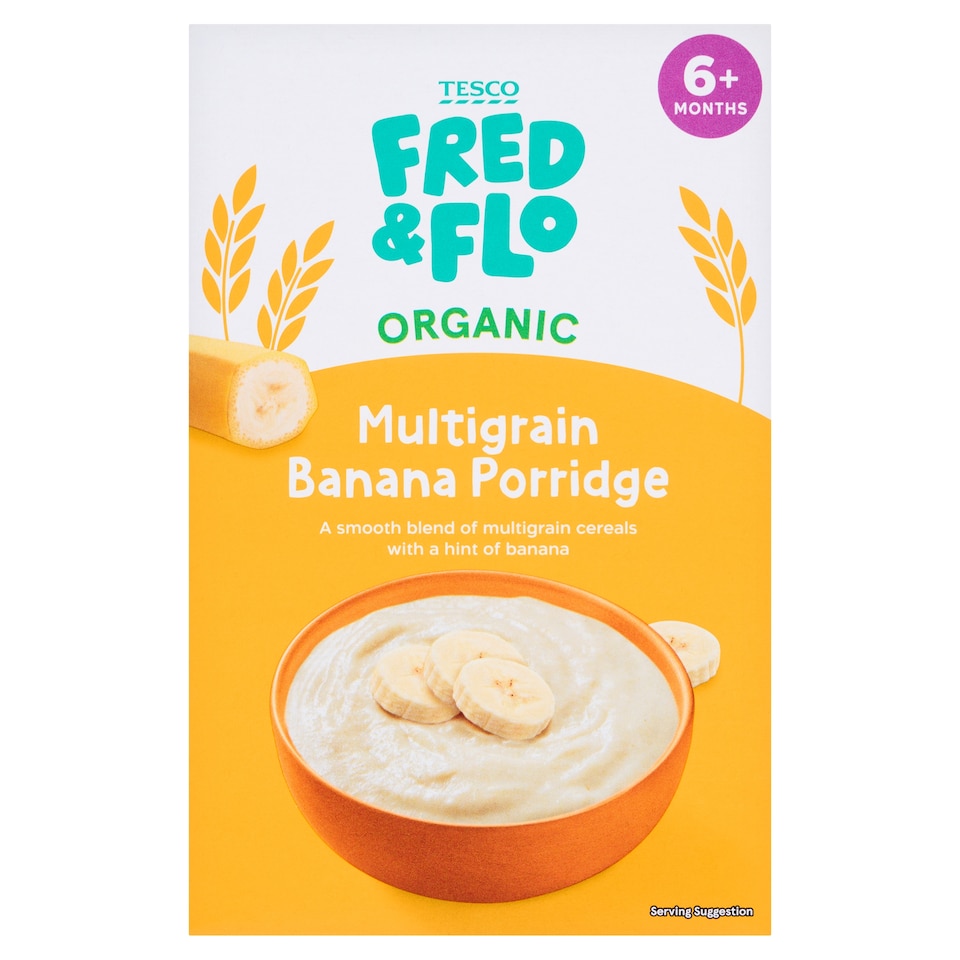 TESCO FRED & FLO Organic Multigrain Banana Porridge 120g
