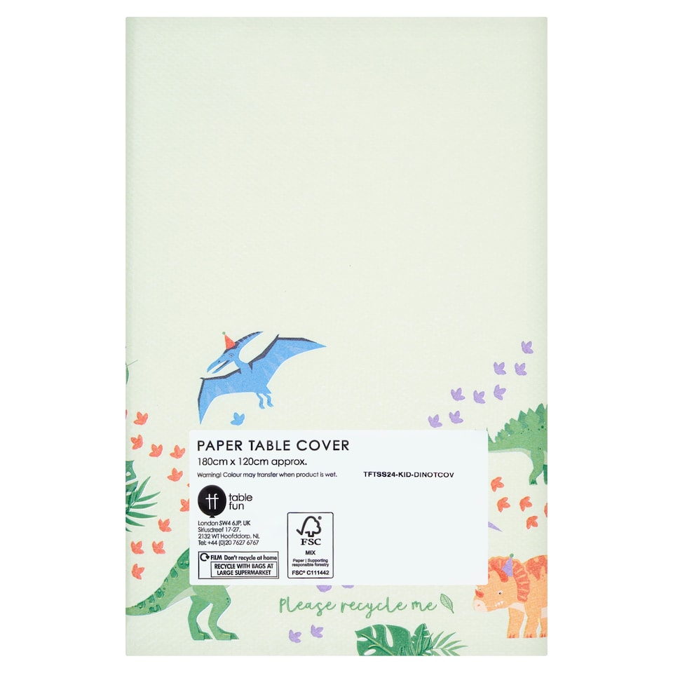 Dinosaur Table Cover 180Cm C 120Cm