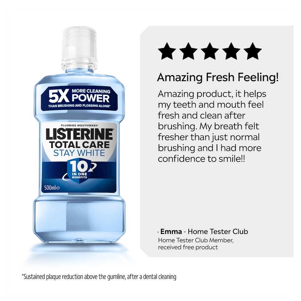 image 1 of Listerine Total Care Stay White Arctic Mint Mouthwash 500ml