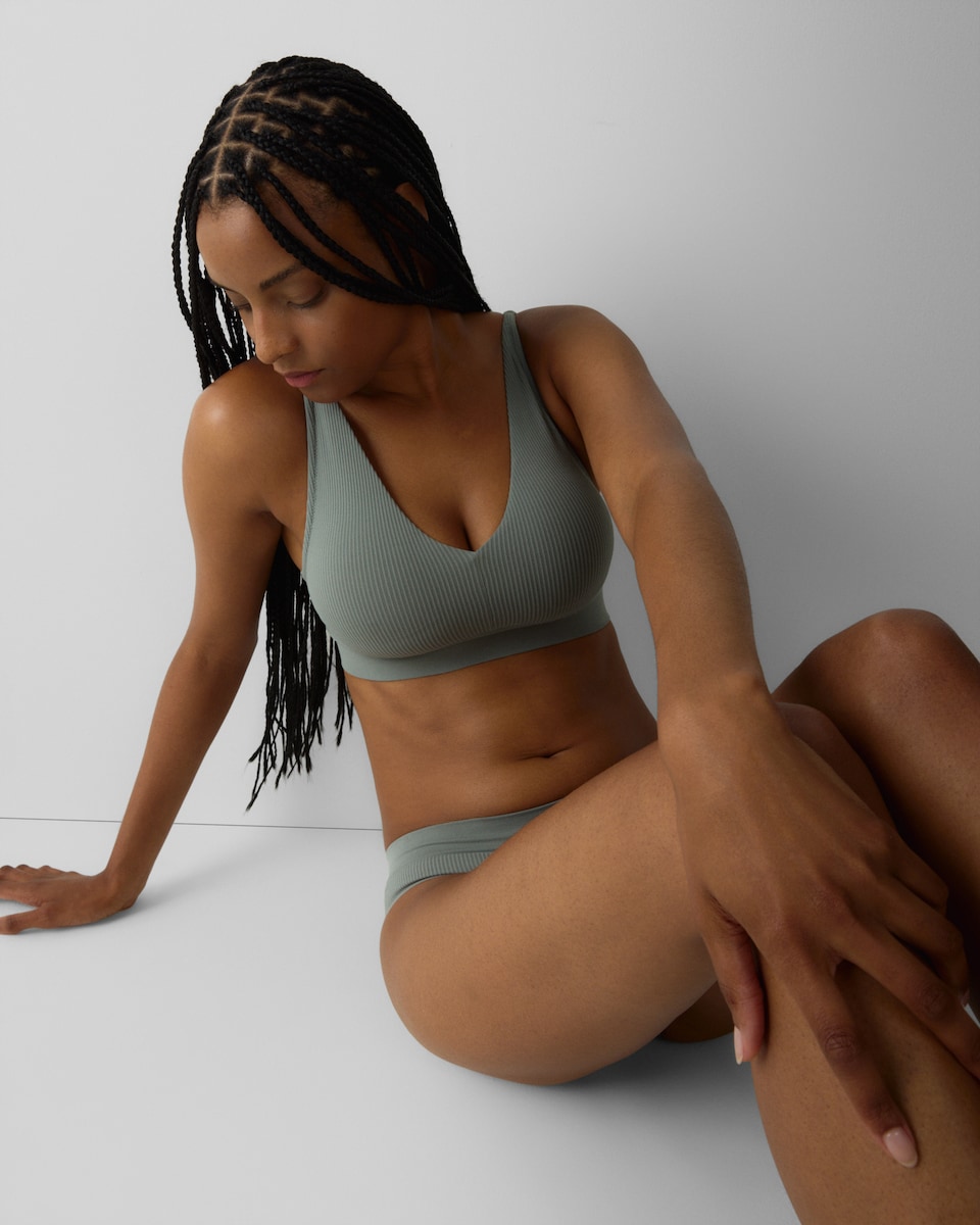 image 1 of F&F 2-Pack Seamfree Contour Bralettes in Multi