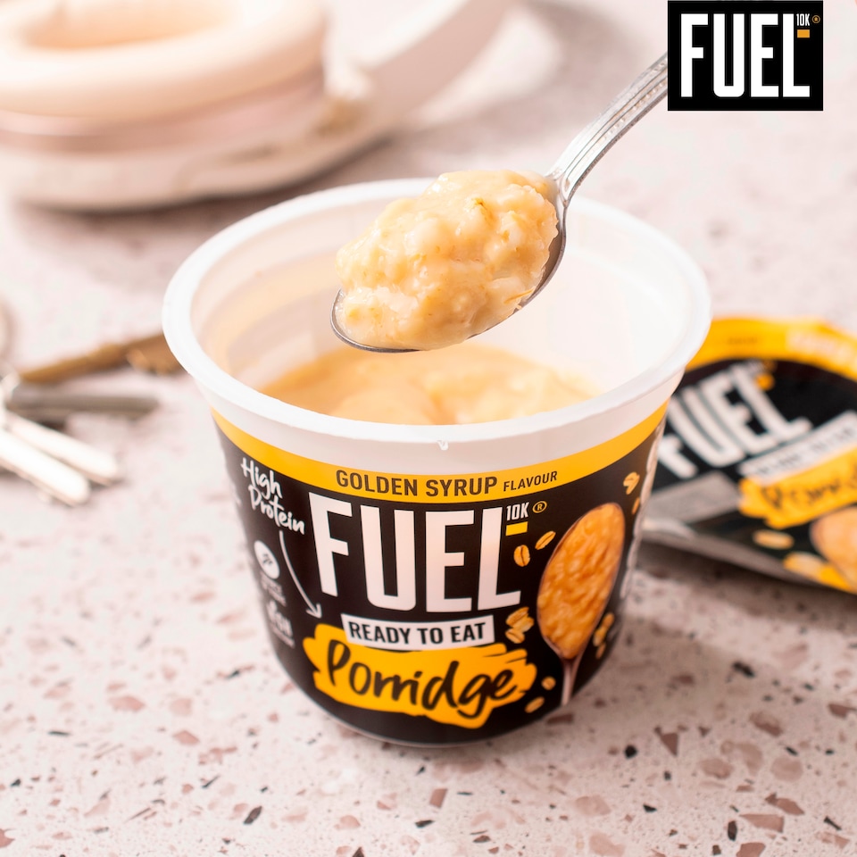 image 1 of FUEL10K Ready to Eat Golden Syrup Flavour Oat High Protein Porridge Pot 210g