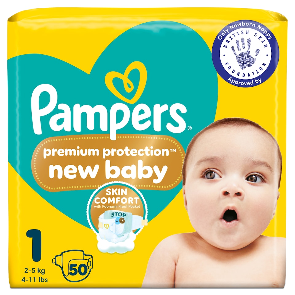 image 1 of Pampers New Baby Size 1 50 Nappies Essential Pack