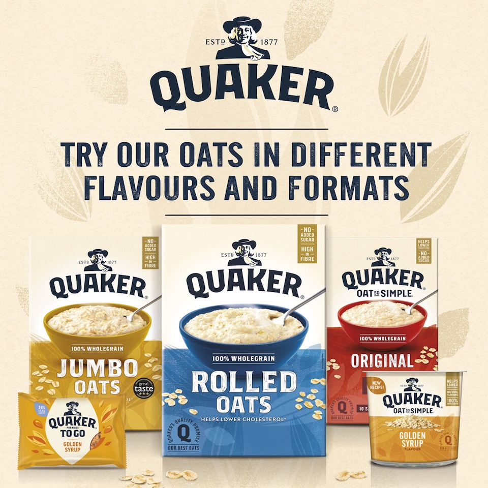image 1 of Quaker Oat So Simple Golden Syrup Porridge Sachets 20x36g
