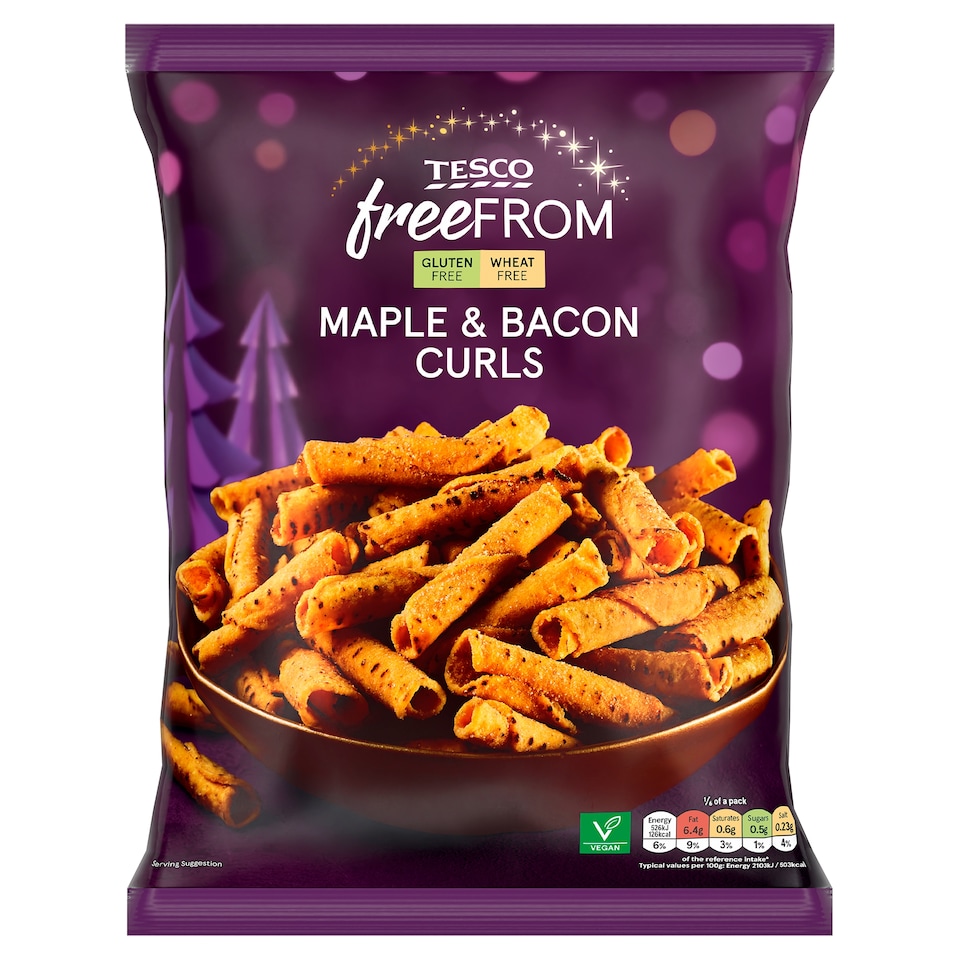 Tesco Free From Maple & Bacon Curls 150g