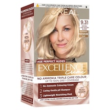 L'Oreal Excellence Age Perfect Nudes 9.31 NATURAL LIGHTGOLDEN BLONDE Permanent Hair Dye