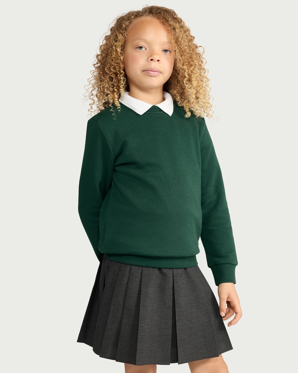 image 1 of F&F School Unisex 2-Pack Cotton Rich Sweatshirts in Green