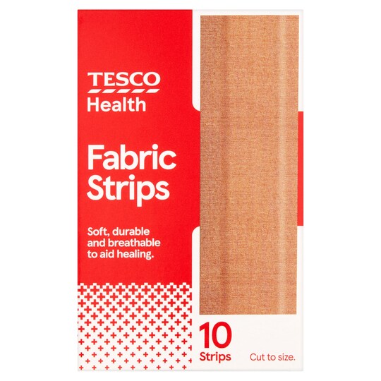 Tesco Fabric Dressing Strips 10'S 10 X 6Cm Tesco Groceries