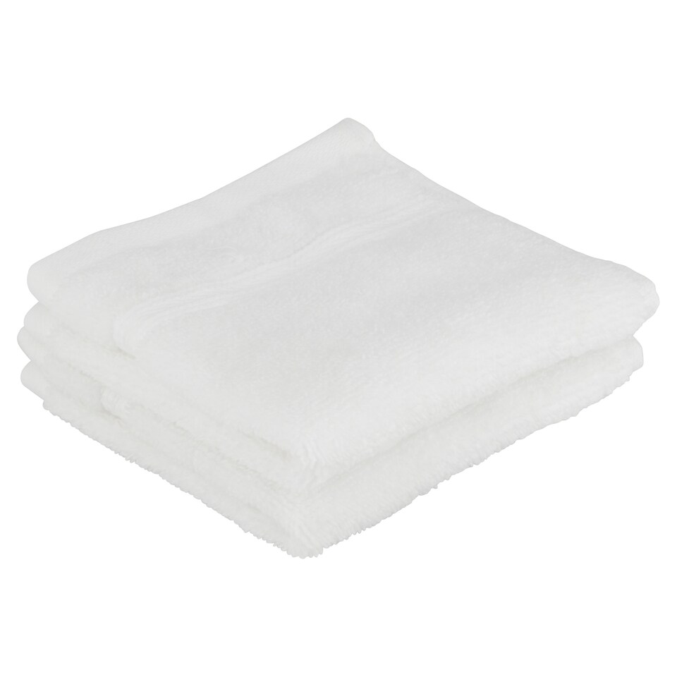Tesco Supersoft Cotton 2 Pack Face Cloth White