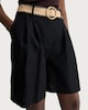 image 1 of F&F Pleated Belted Shorts in Black