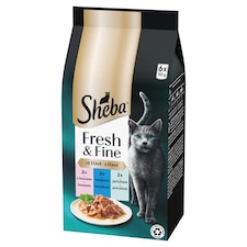 Sheba Fresh & Fine Kompletní mokré krmivo pro dospělé kočky ve šťávě 6 x 50g (300g)