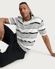 image 2 of F&F Textured Stripe Print Short Sleeved T-Shirt in Cream