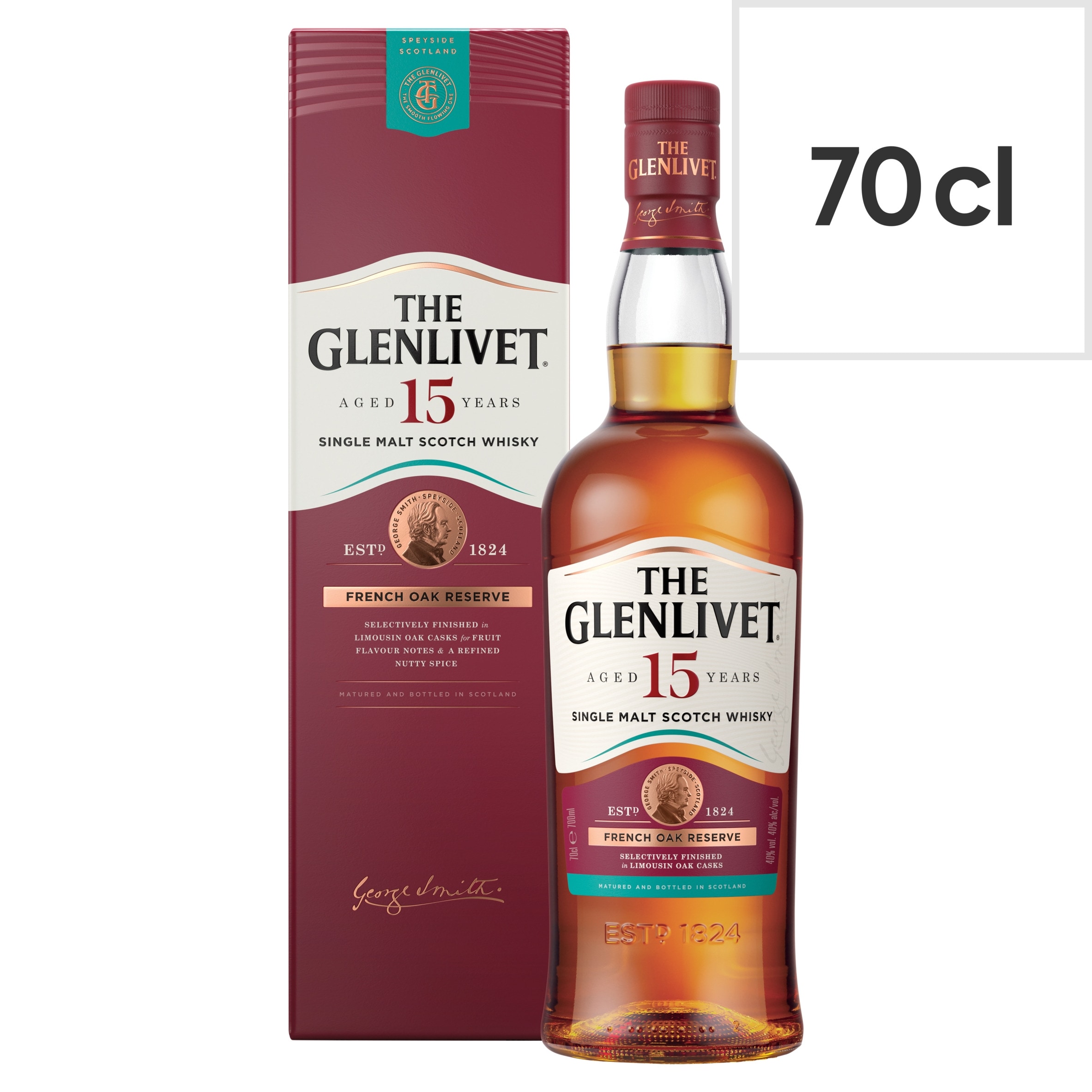The Glenlivet French Oak Reserve 15 Year Old Single Malt Scotch Whisky 70cl