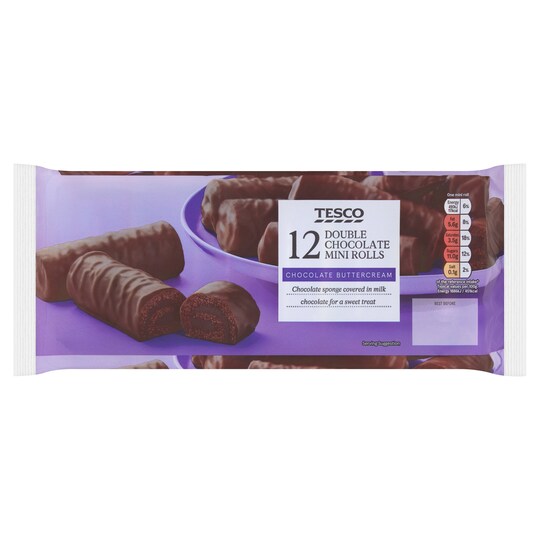 Tesco Double Chocolate Mini Rolls 12 Pack Tesco Groceries