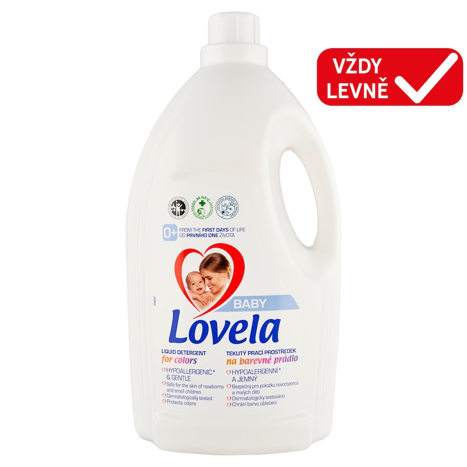 Obrázek 1 pro produkt Lovela Baby Tekutý prací přípravek na barevné prádlo 50 praní 4,5l