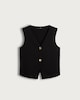 image 1 of F&F Sleeveless Two Button Waistcoat in Black