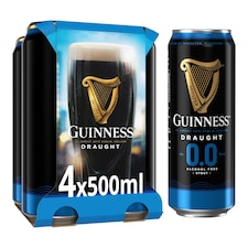 Guinness Draught 0.0% Stout Beer Can 0% Vol 4x500ml