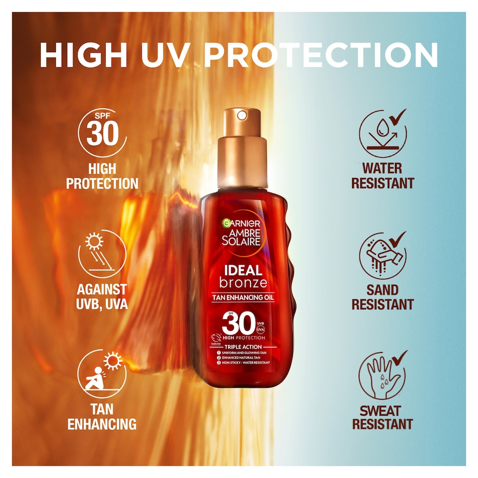 image 1 of Garnier Ambre Solaire Ideal Bronze Protective Oil Spray 150Ml