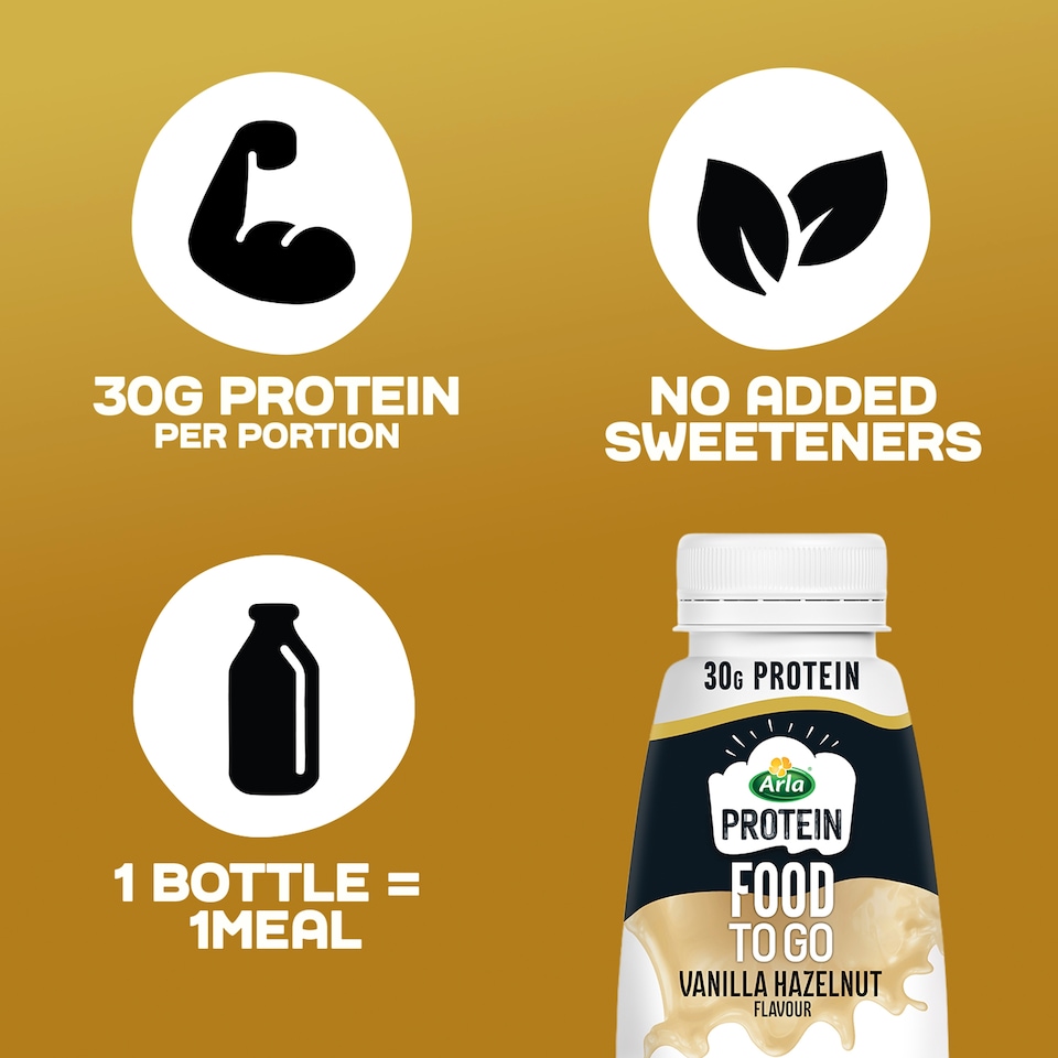image 1 of Arla Protein Food To Go Vanilla Hazelnut Flavoured Meal Replacement Shake 500ml