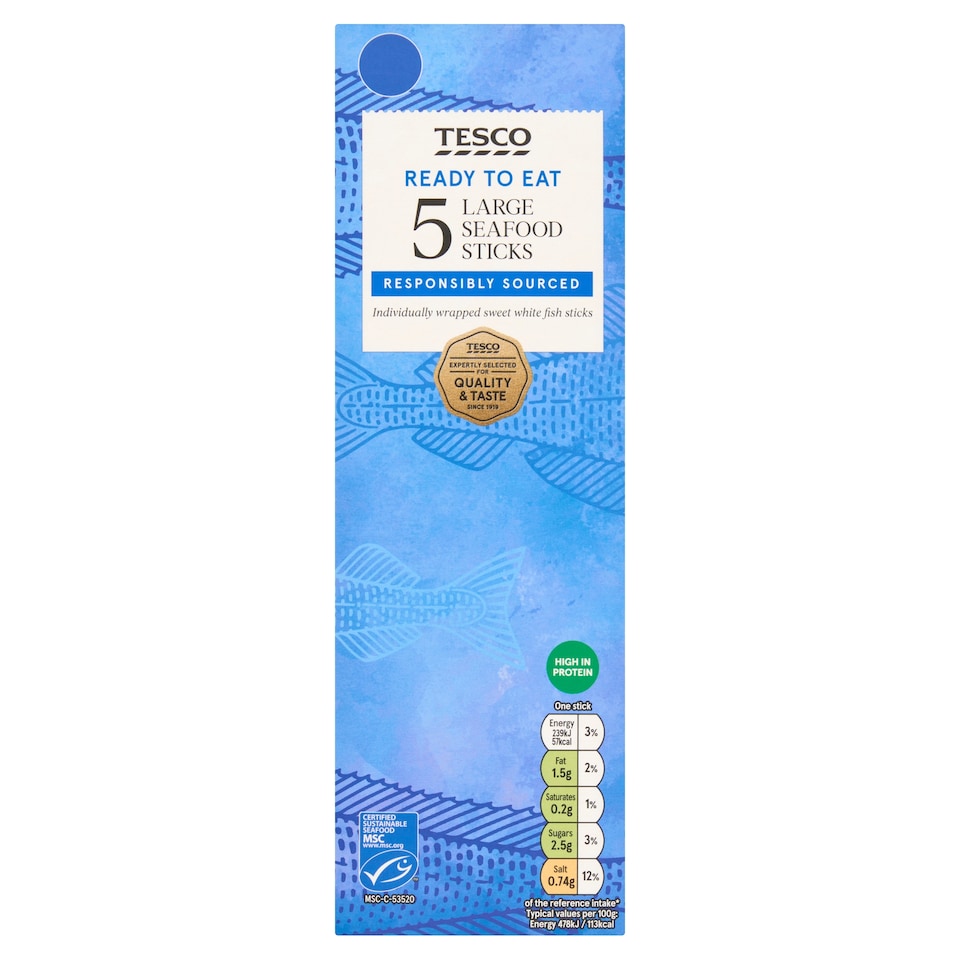 Tesco 5 Giant Seafood Sticks 250g