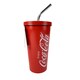 image 2 of COCA-COLA STAINLESS STEEL TRAVEL MUG WITH STRAW