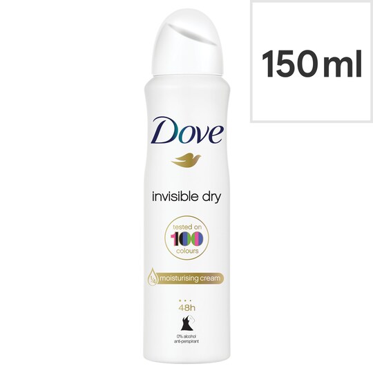 Dove Invisible Dry Antiperspirant Deodorant 150Ml Tesco Groceries