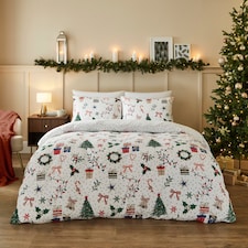 Silentnight Brushed Christmas Presents Duvet Set Double