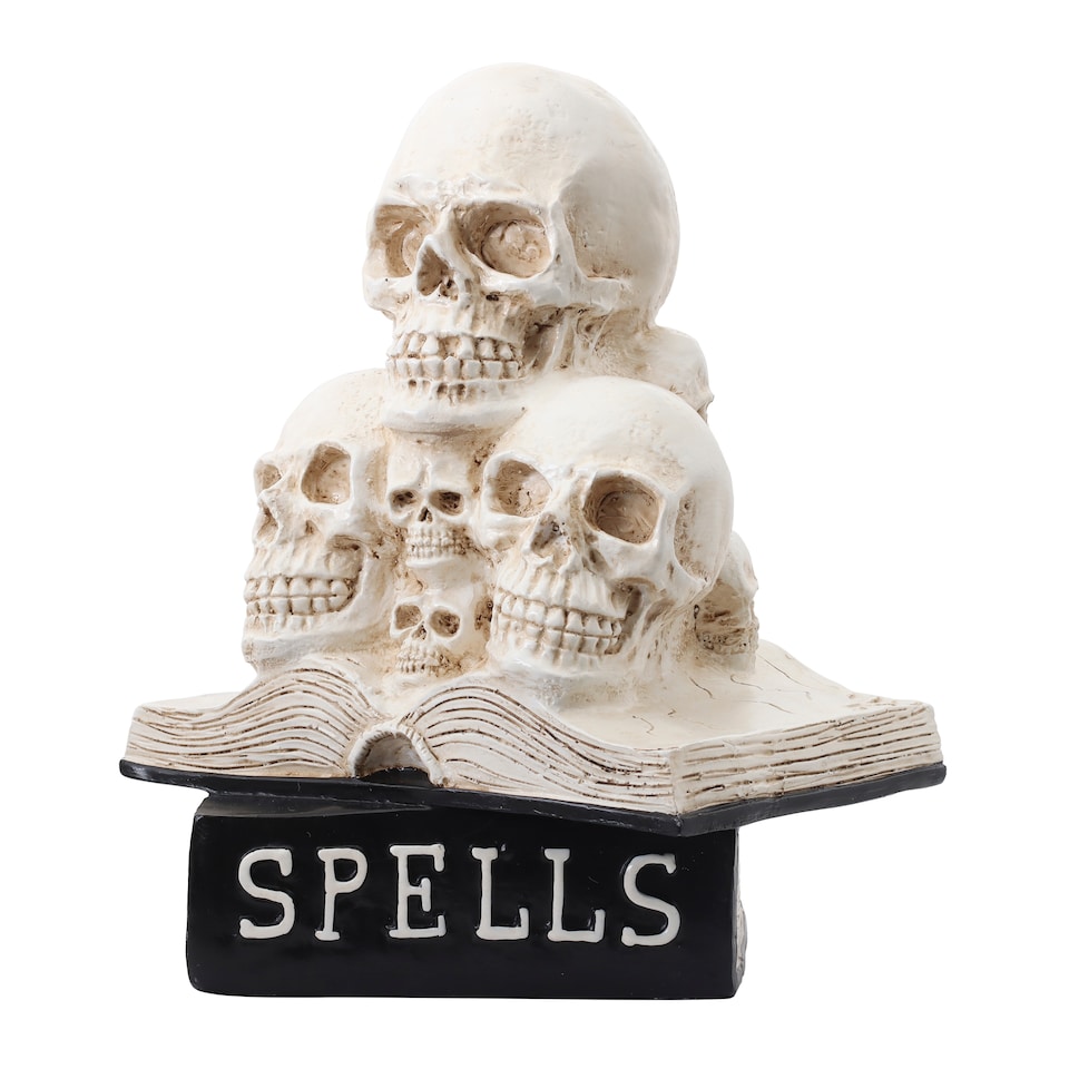 Halloween Resin Skulls And Book Decoration