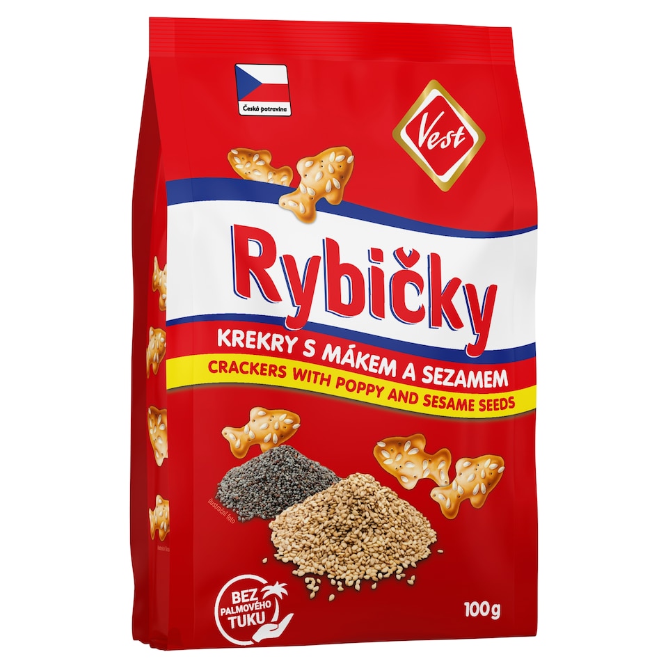Vest Rybičky krekery s makom posypané sezamom 100 g