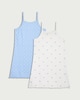 image 2 of F&F Girls 2-Pack Heart and Bow Print Nightdresses in Blue